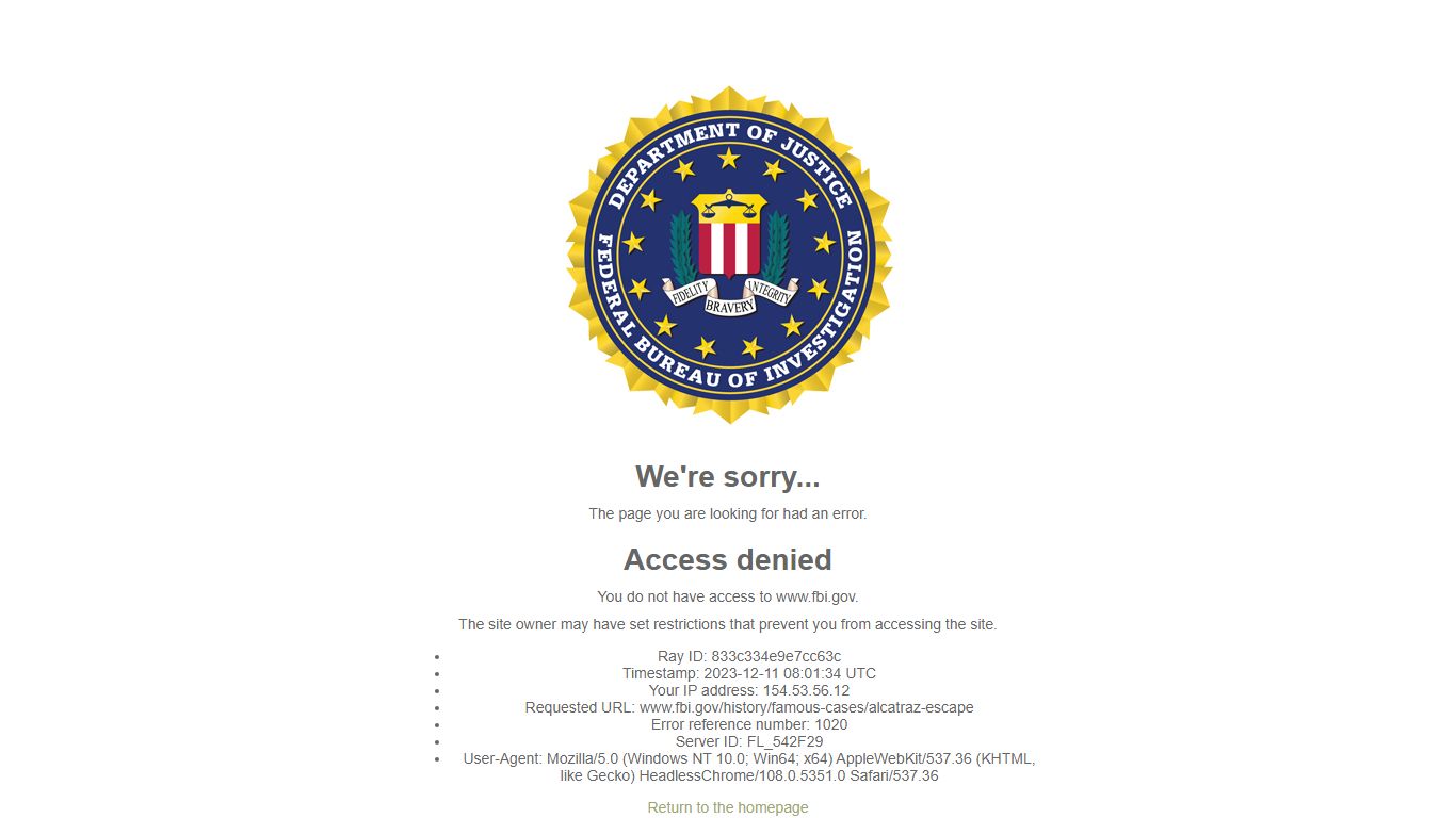 Alcatraz Escape — FBI